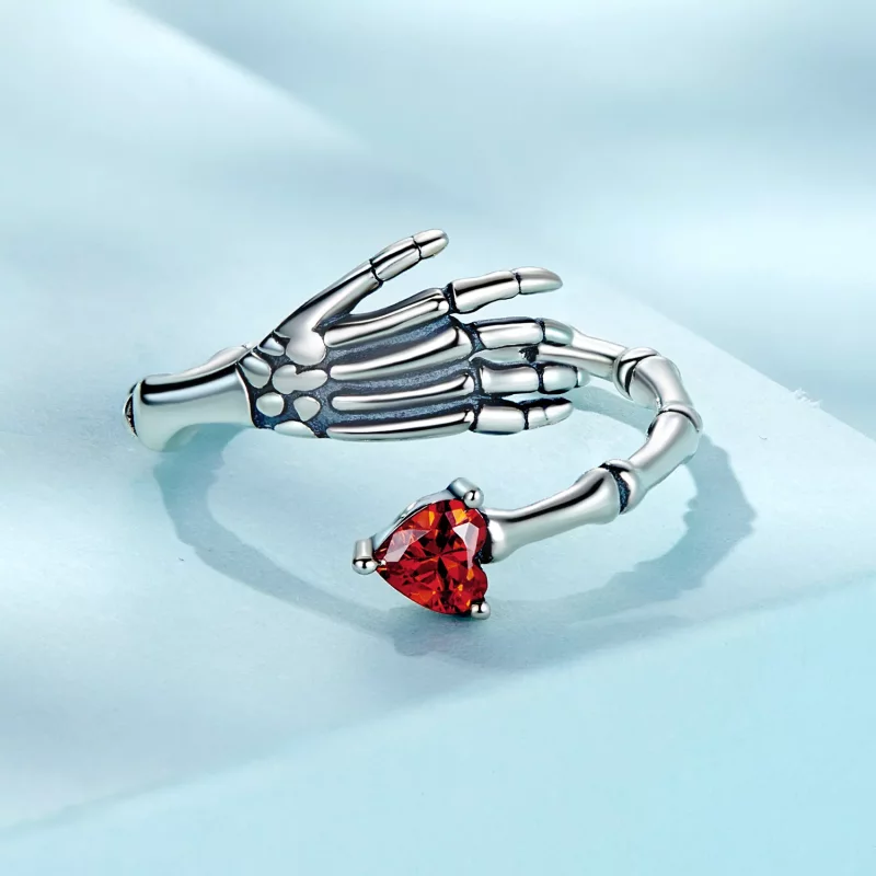 (afbeelding voor) Pandora Style Schedel Hand Open Ring - SCR876 - Bekijken 3
