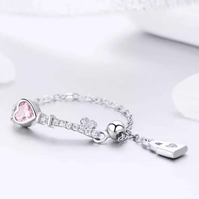 (afbeelding voor) Pandora Style Sleutel van hartslot Ring - SCR425 - Bekijken 2