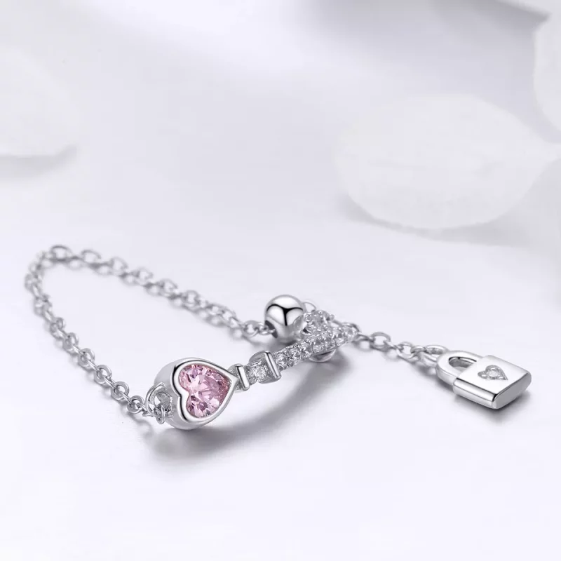 (afbeelding voor) Pandora Style Sleutel van hartslot Ring - SCR425 - Bekijken 3