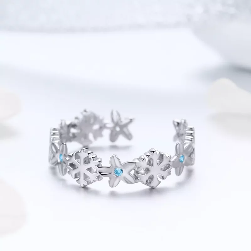 (afbeelding voor) Pandora Style Sneeuwbloem Open Ring - BSR015 - Bekijken 3