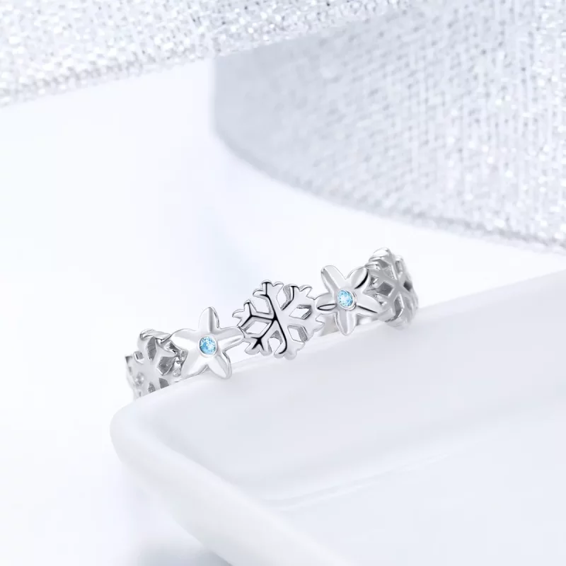 (afbeelding voor) Pandora Style Sneeuwbloem Open Ring - BSR015 - Bekijken 4