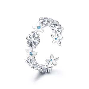 (afbeelding voor) Pandora Style Sneeuwbloem Open Ring - BSR015