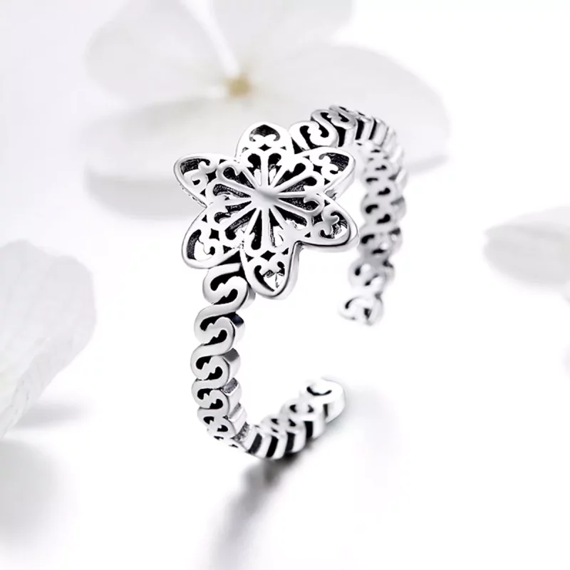 (afbeelding voor) Pandora Style Sneeuwvlok Open Ring - SCR482 - Bekijken 2