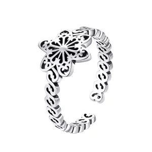 (afbeelding voor) Pandora Style Sneeuwvlok Open Ring - SCR482