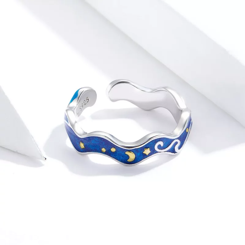 (afbeelding voor) Pandora Style Sterrenhemel van Van Gogh Open Ring - SCR608 - Bekijken 3
