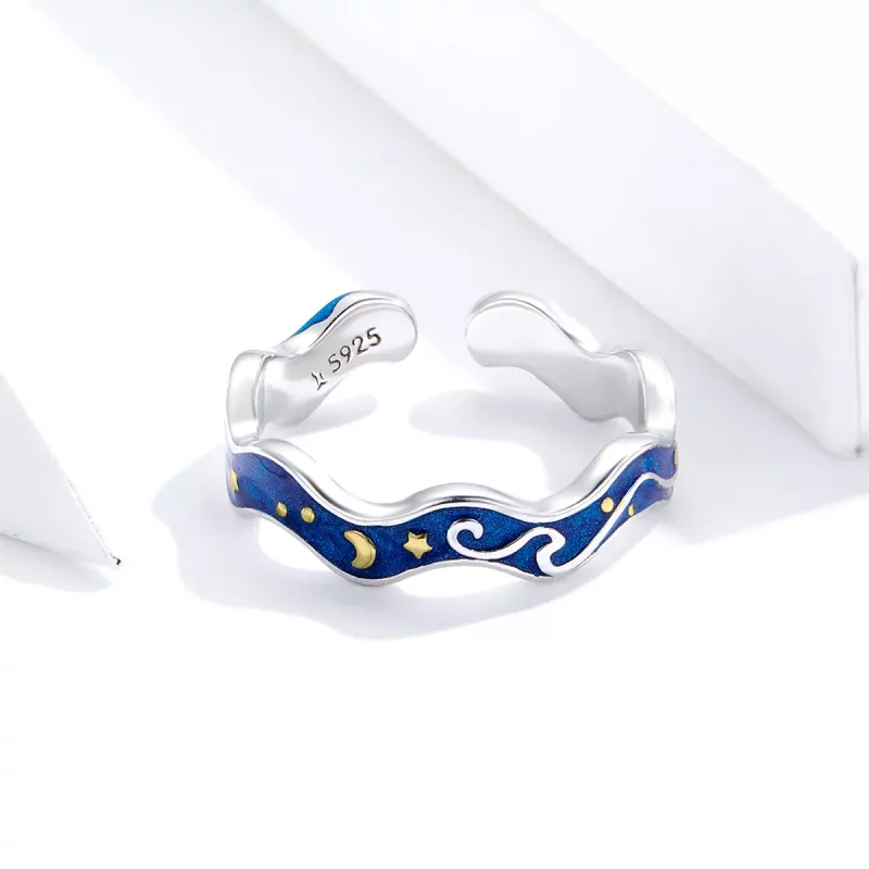 (afbeelding voor) Pandora Style Sterrenhemel van Van Gogh Open Ring - SCR608 - Bekijken 4
