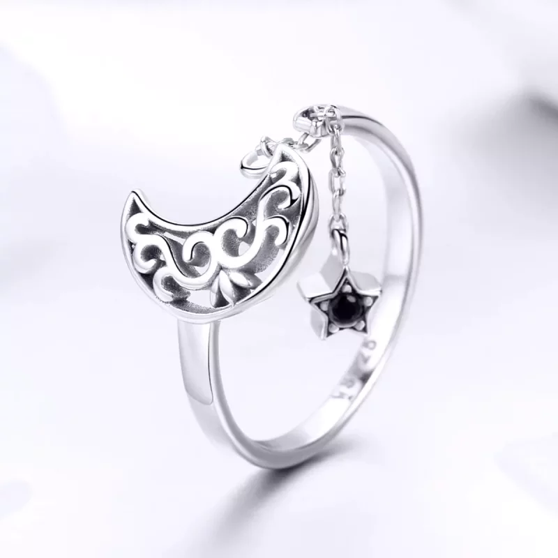 (afbeelding voor) Pandora Style Sterrenlicht Maan Open Ring - SCR479 - Bekijken 2