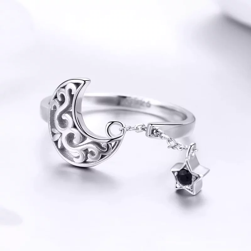 (afbeelding voor) Pandora Style Sterrenlicht Maan Open Ring - SCR479 - Bekijken 3