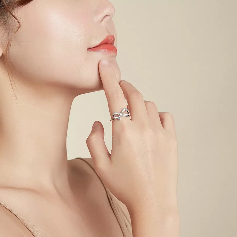 (afbeelding voor) Pandora Style Strik Lint Open Ring - BSR158 - Bekijken 7