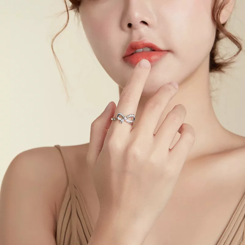(afbeelding voor) Pandora Style Strik Lint Open Ring - BSR158 - Bekijken 9