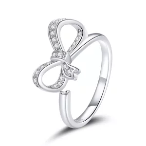 Pandora Style Strik Lint Open Ring - BSR158 (afbeelding voor) Pandora Style Strik Lint Open Ring - BSR158