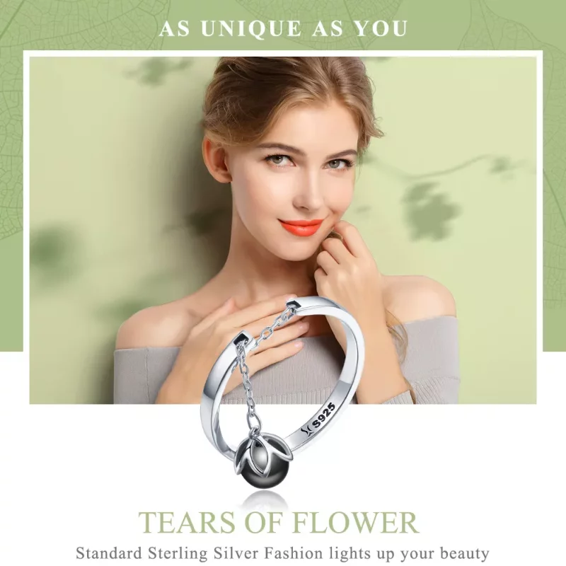(afbeelding voor) Pandora Style Tranen van bloemen Open Ring - SCR314 - Bekijken 2