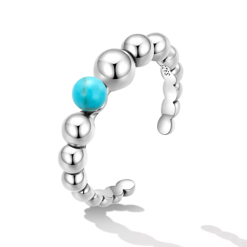 (afbeelding voor) Pandora Style Turquoise Bonen Open Ring - SCR833 - Bekijken 2