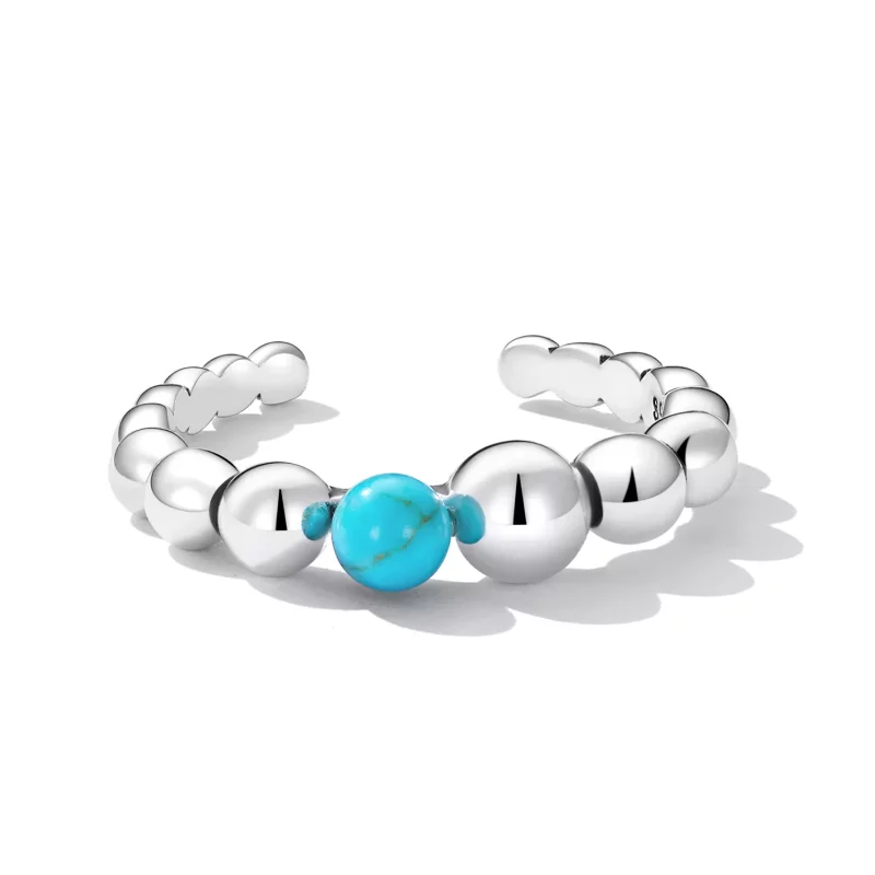 (afbeelding voor) Pandora Style Turquoise Bonen Open Ring - SCR833 - Bekijken 3