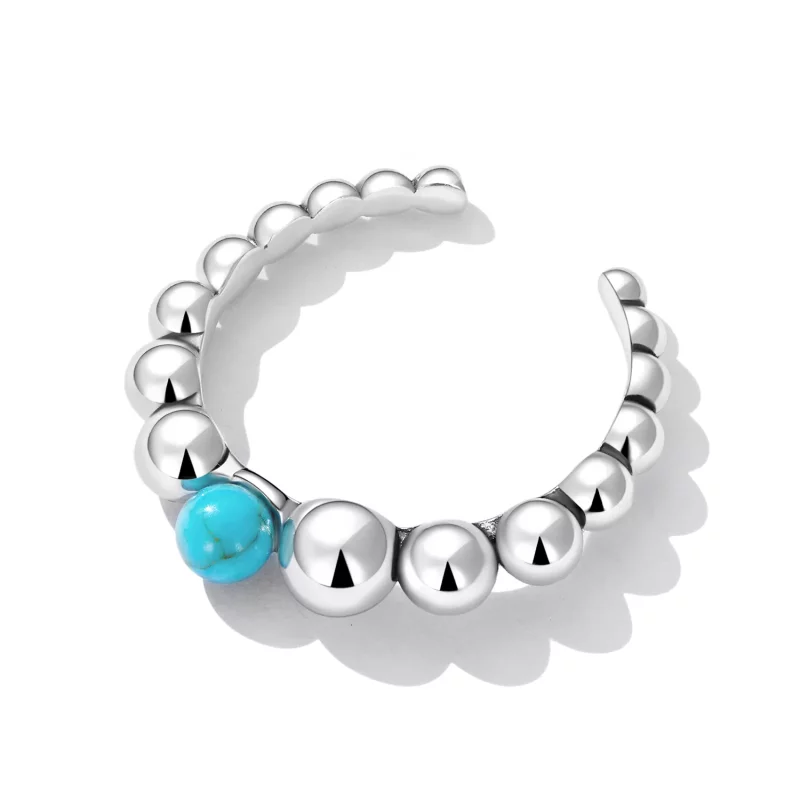 (afbeelding voor) Pandora Style Turquoise Bonen Open Ring - SCR833 - Bekijken 4