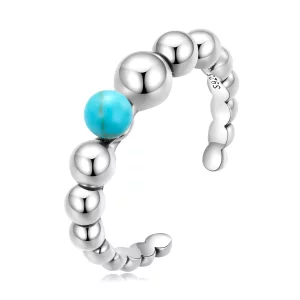 (afbeelding voor) Pandora Style Turquoise Bonen Open Ring - SCR833