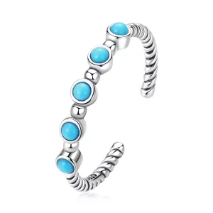 (afbeelding voor) Pandora Style Turquoise Twist Open Ring - SCR823