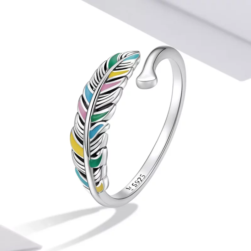 (afbeelding voor) Pandora Style Veer Open Ring - SCR799 - Bekijken 2