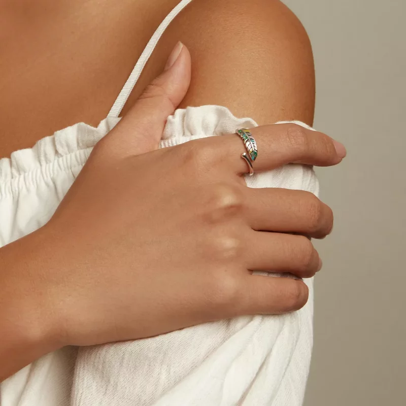 (afbeelding voor) Pandora Style Veer Open Ring - SCR799 - Bekijken 6
