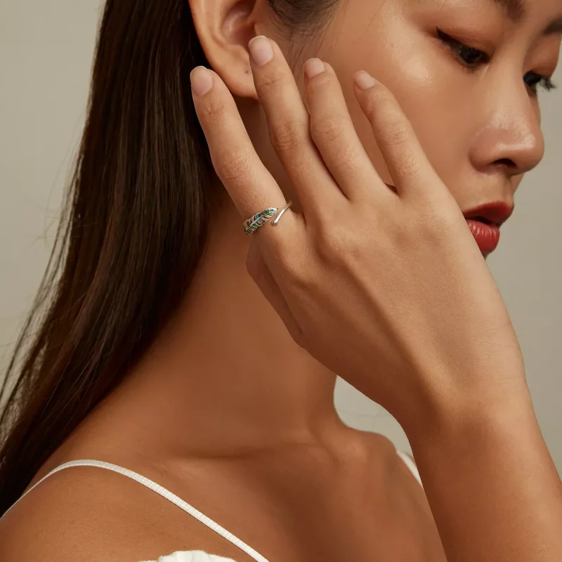 (afbeelding voor) Pandora Style Veer Open Ring - SCR799 - Bekijken 8
