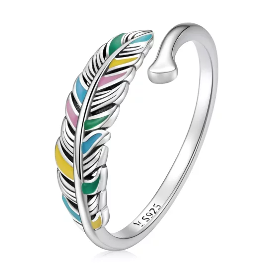 (afbeelding voor) Pandora Style Veer Open Ring - SCR799