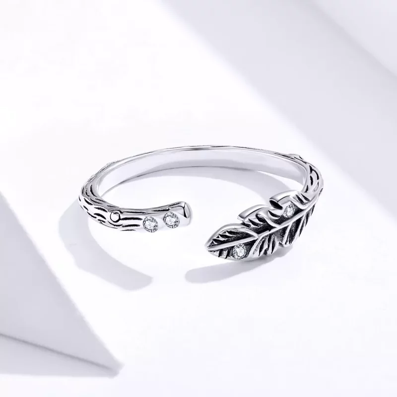 (afbeelding voor) Pandora Style Vintage Bladeren Open Ring - SCR639 - Bekijken 3