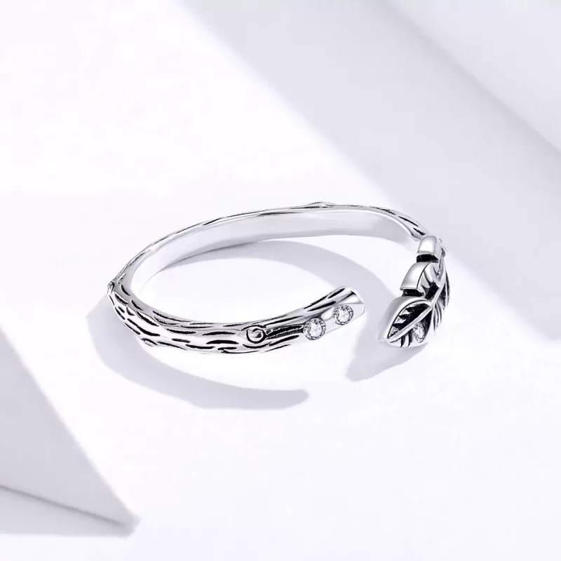 (afbeelding voor) Pandora Style Vintage Bladeren Open Ring - SCR639 - Bekijken 4