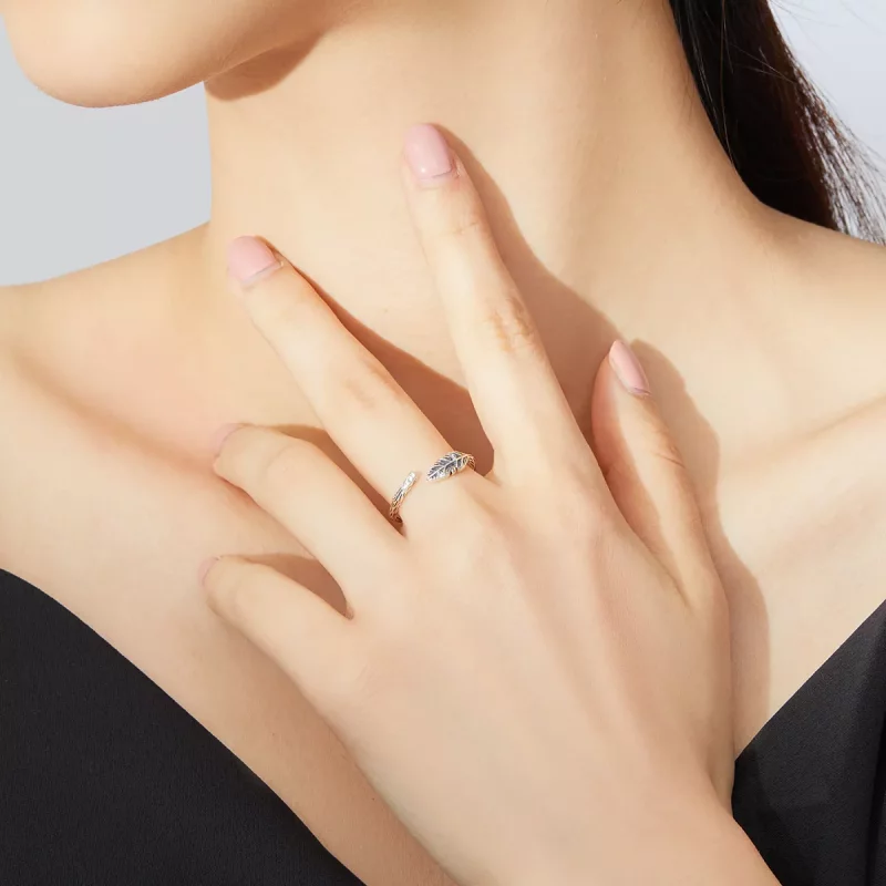 (afbeelding voor) Pandora Style Vintage Bladeren Open Ring - SCR639 - Bekijken 6