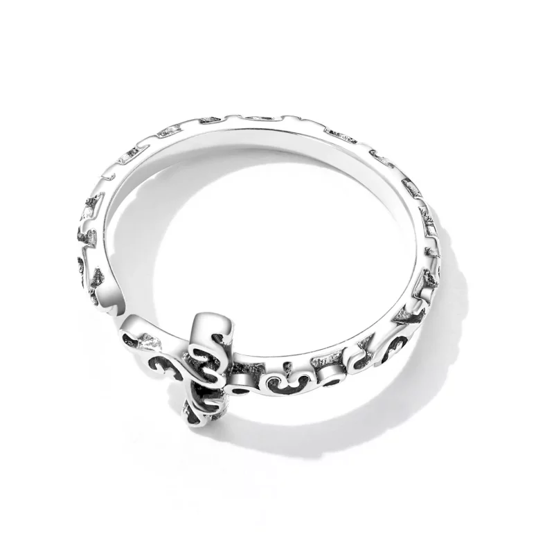(afbeelding voor) Pandora Style Vintage Kruis Open Ring - VSR162 - Bekijken 3