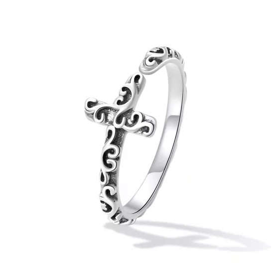 (afbeelding voor) Pandora Style Vintage Kruis Open Ring - VSR162