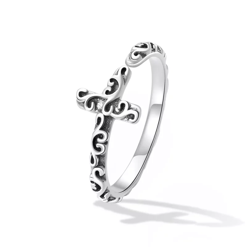 (afbeelding voor) Pandora Style Vintage Kruis Open Ring - VSR162