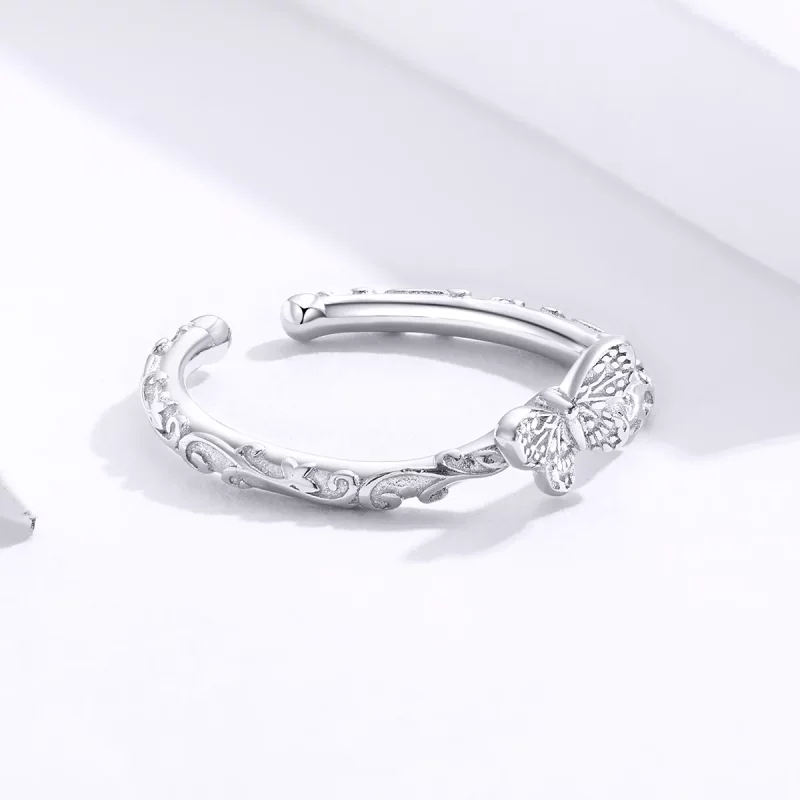 (afbeelding voor) Pandora Style Vintage patroon vlinder Open Ring - SCR634 - Bekijken 4
