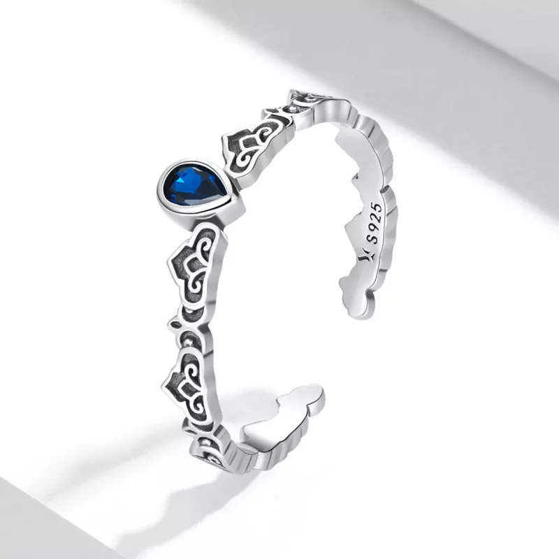 (afbeelding voor) Pandora Style Vintage patroon - waterdruppels Open Ring - SCR767 - Bekijken 2