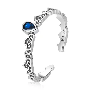 Pandora Style Vintage patroon - waterdruppels Open Ring - SCR767 (afbeelding voor) Pandora Style Vintage patroon - waterdruppels Open Ring - SCR767