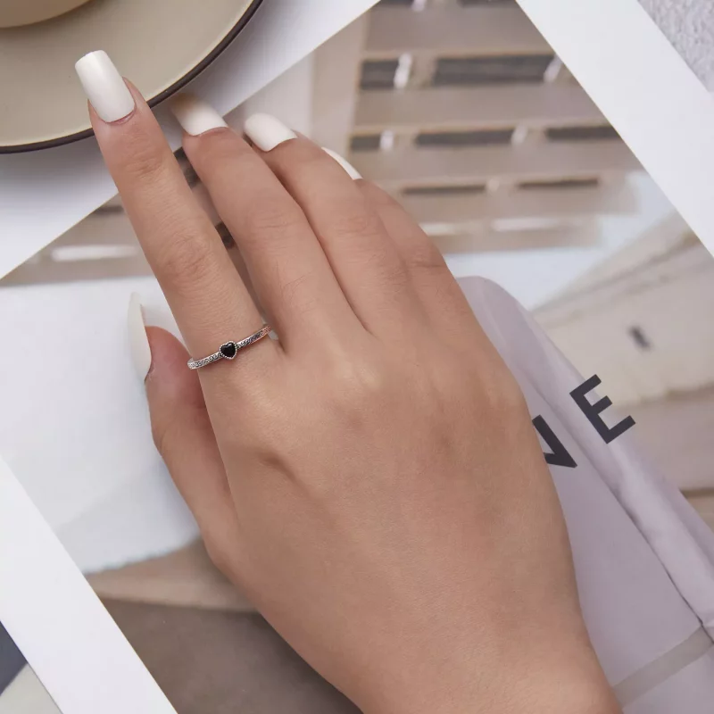 (afbeelding voor) Pandora Style Vintage Zwart Zirkoon Open Ring - SCR878 - Bekijken 5