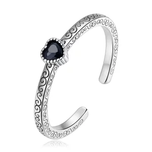 Pandora Style Vintage Zwart Zirkoon Open Ring - SCR878 (afbeelding voor) Pandora Style Vintage Zwart Zirkoon Open Ring - SCR878