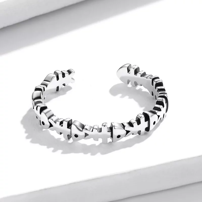 (afbeelding voor) Pandora Style Visgraat Open Ring - BSR224 - Bekijken 3