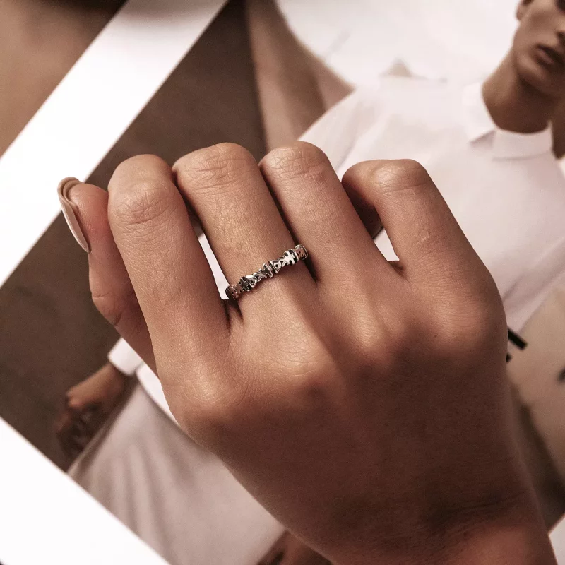 (afbeelding voor) Pandora Style Visgraat Open Ring - BSR224 - Bekijken 7
