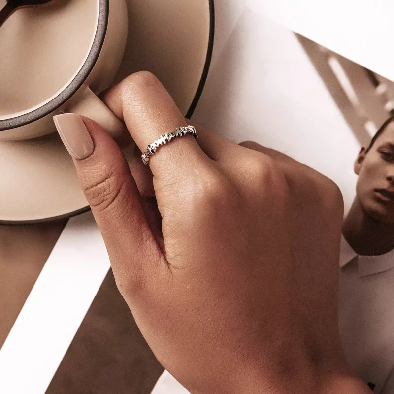 (afbeelding voor) Pandora Style Visgraat Open Ring - BSR224 - Bekijken 8
