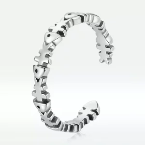(afbeelding voor) Pandora Style Visgraat Open Ring - BSR224