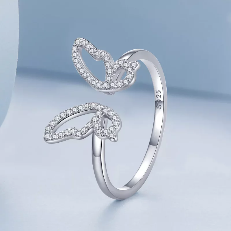 (afbeelding voor) Pandora Style Vlinder Open Ring - BSR278 - Bekijken 2