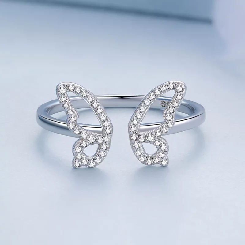(afbeelding voor) Pandora Style Vlinder Open Ring - BSR278 - Bekijken 3