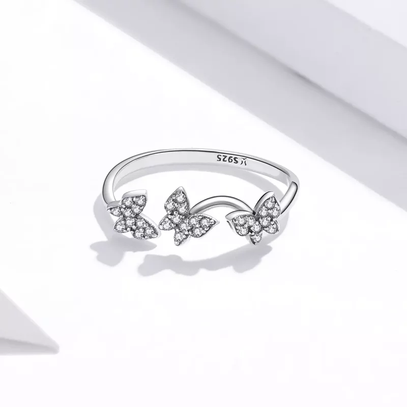 (afbeelding voor) Pandora Style Vlinder Open Ring - SCR704 - Bekijken 3