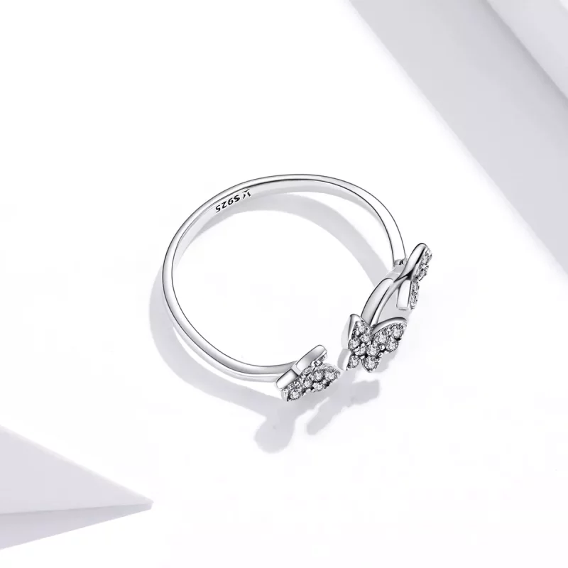(afbeelding voor) Pandora Style Vlinder Open Ring - SCR704 - Bekijken 4