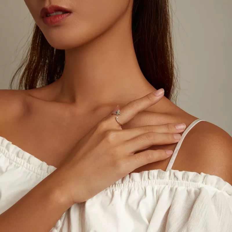 (afbeelding voor) Pandora Style Vlinder Open Ring - SCR772 - Bekijken 6
