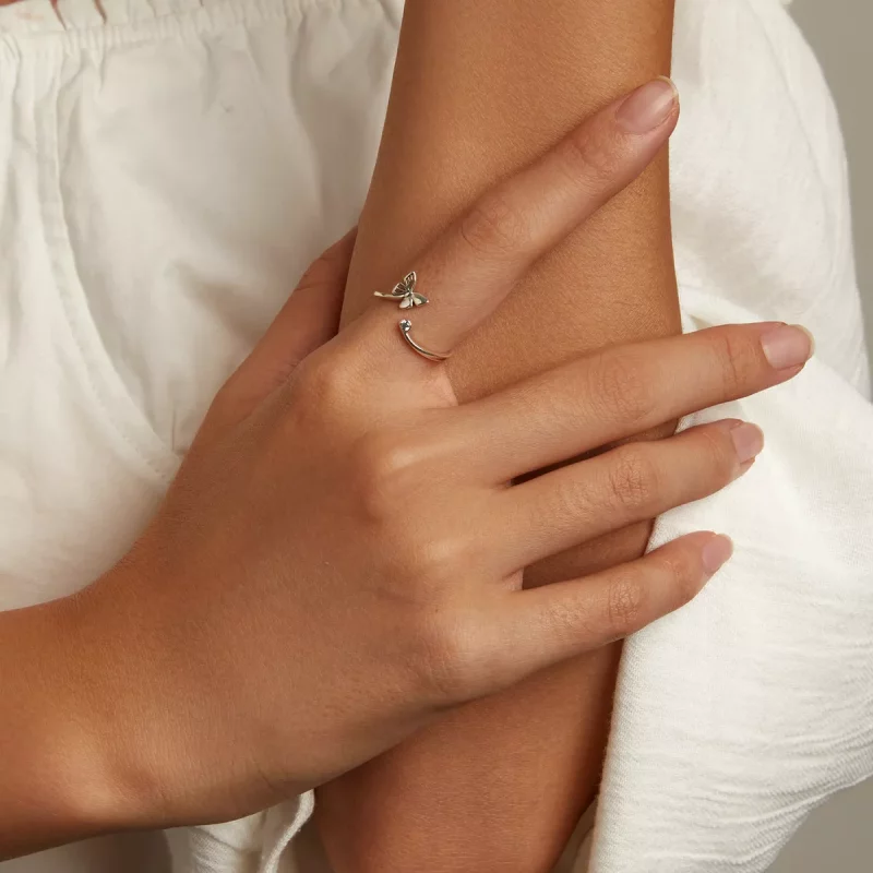 (afbeelding voor) Pandora Style Vlinder Open Ring - SCR772 - Bekijken 7