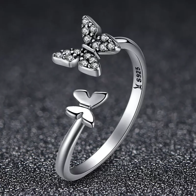 (afbeelding voor) Pandora Style Vlinderdans Open Ring - SCR087 - Bekijken 4