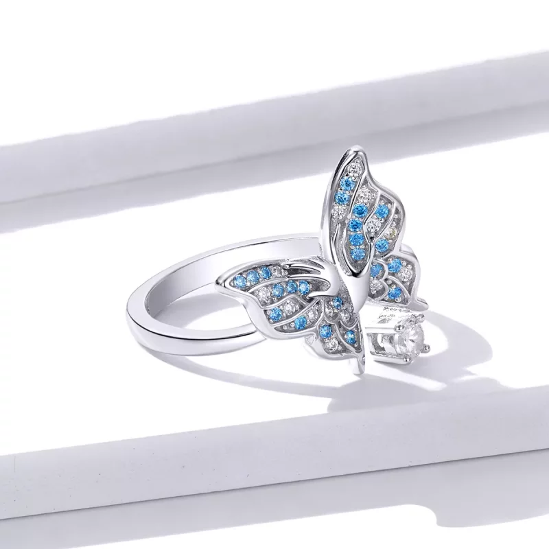 (afbeelding voor) Pandora Style Vlindervleugel Open Ring - BSR098 - Bekijken 3