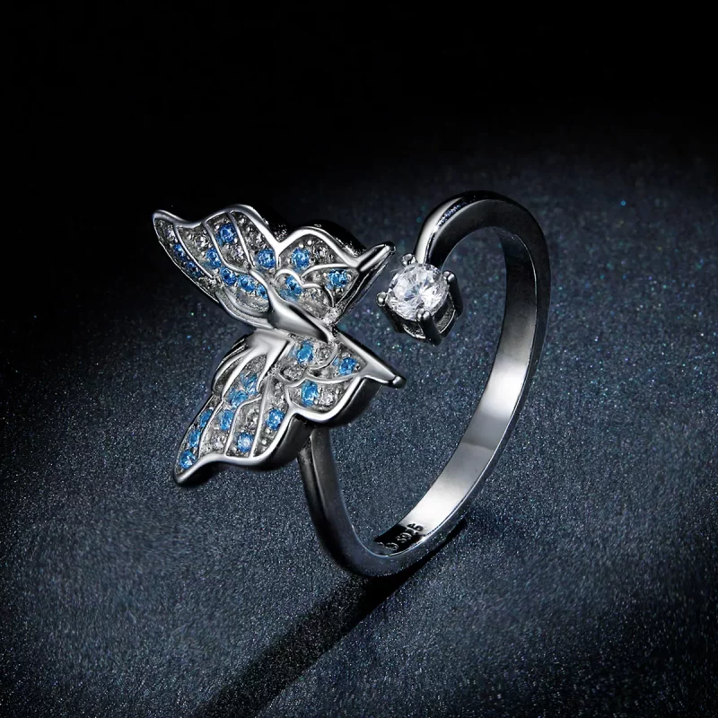 (afbeelding voor) Pandora Style Vlindervleugel Open Ring - BSR098 - Bekijken 8