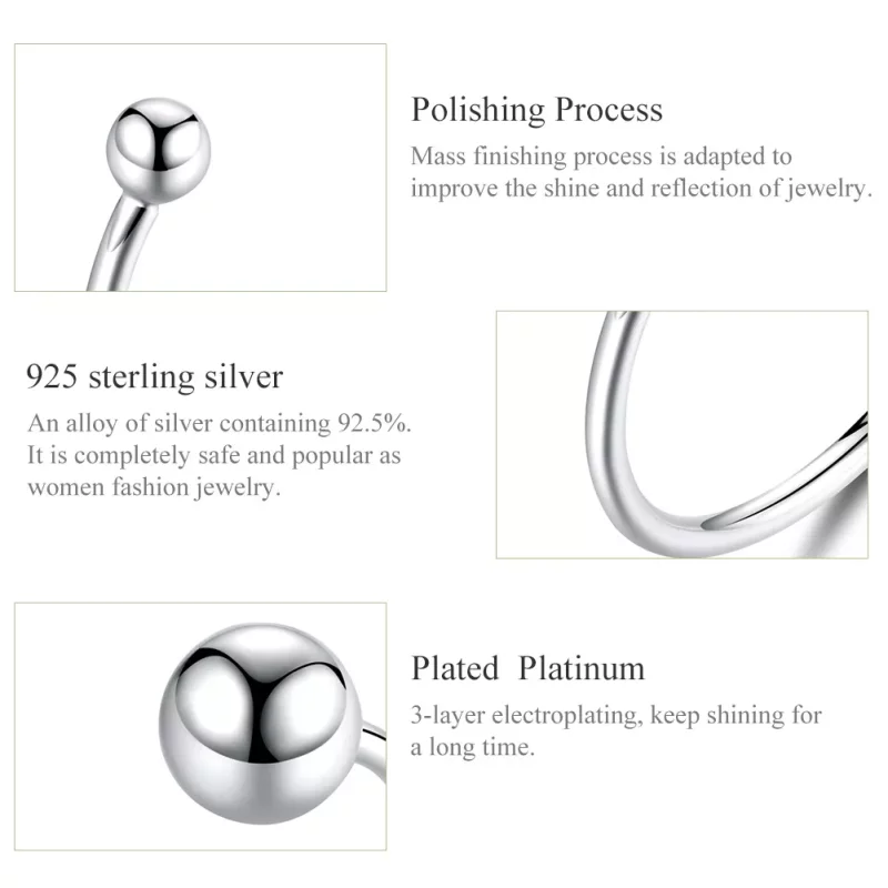 (afbeelding voor) Pandora Style Zilveren bal Open Ring - SCR575 - Bekijken 3